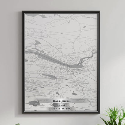 ROAD MAP OF HAUKIPUDAS, FINLAND BY MAPBAKES