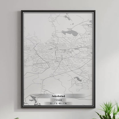 ROAD MAP OF JAKOBSTAD, FINLAND BY MAPBAKES