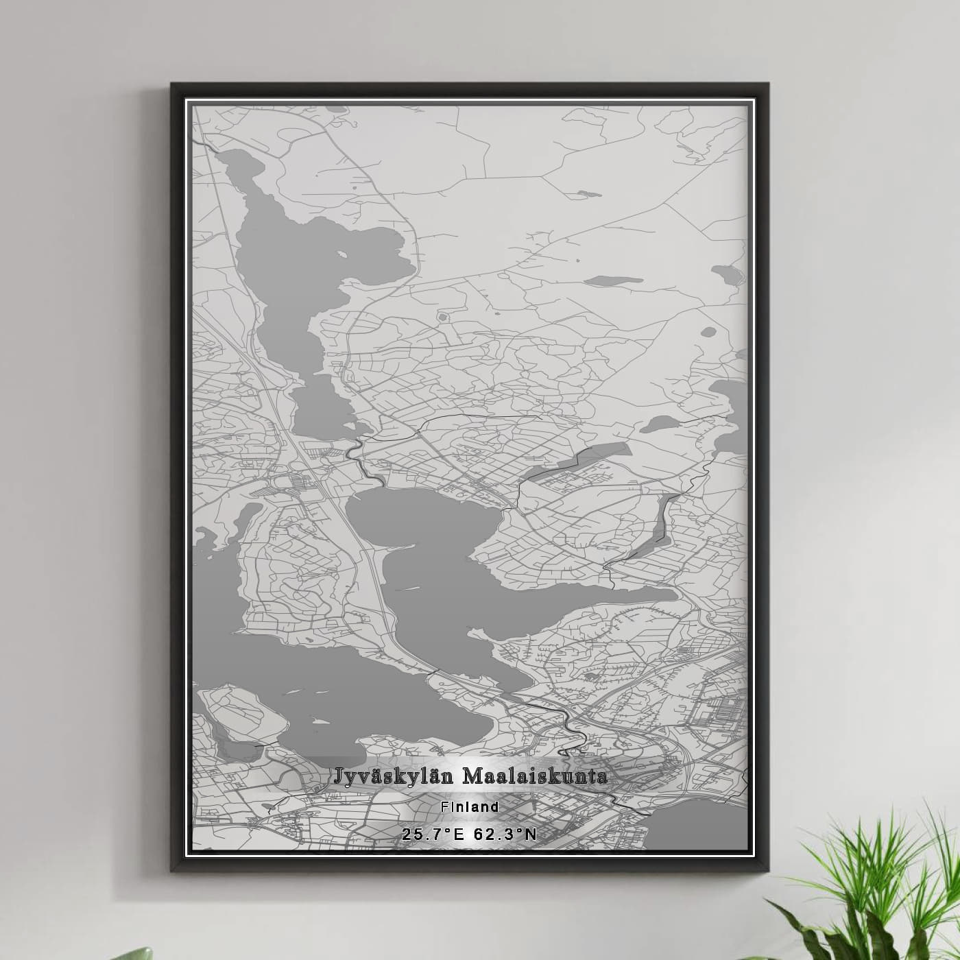 ROAD MAP OF JYVÄSKYLÄN MAALAISKUNTA, FINLAND BY MAPBAKES