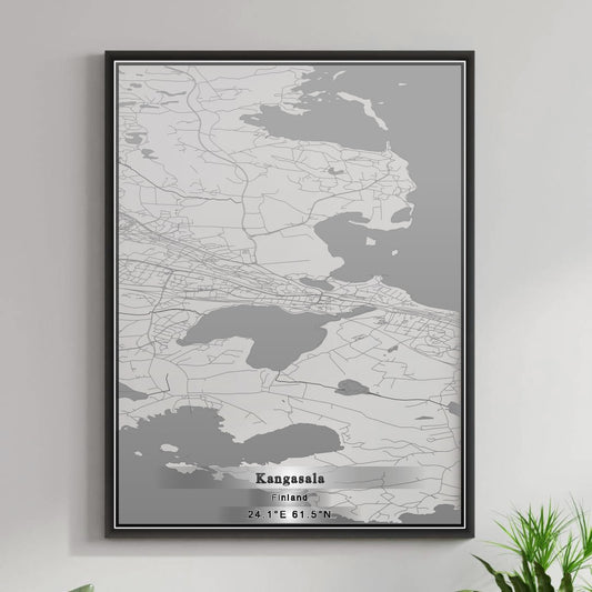 ROAD MAP OF KANGASALA, FINLAND BY MAPBAKES