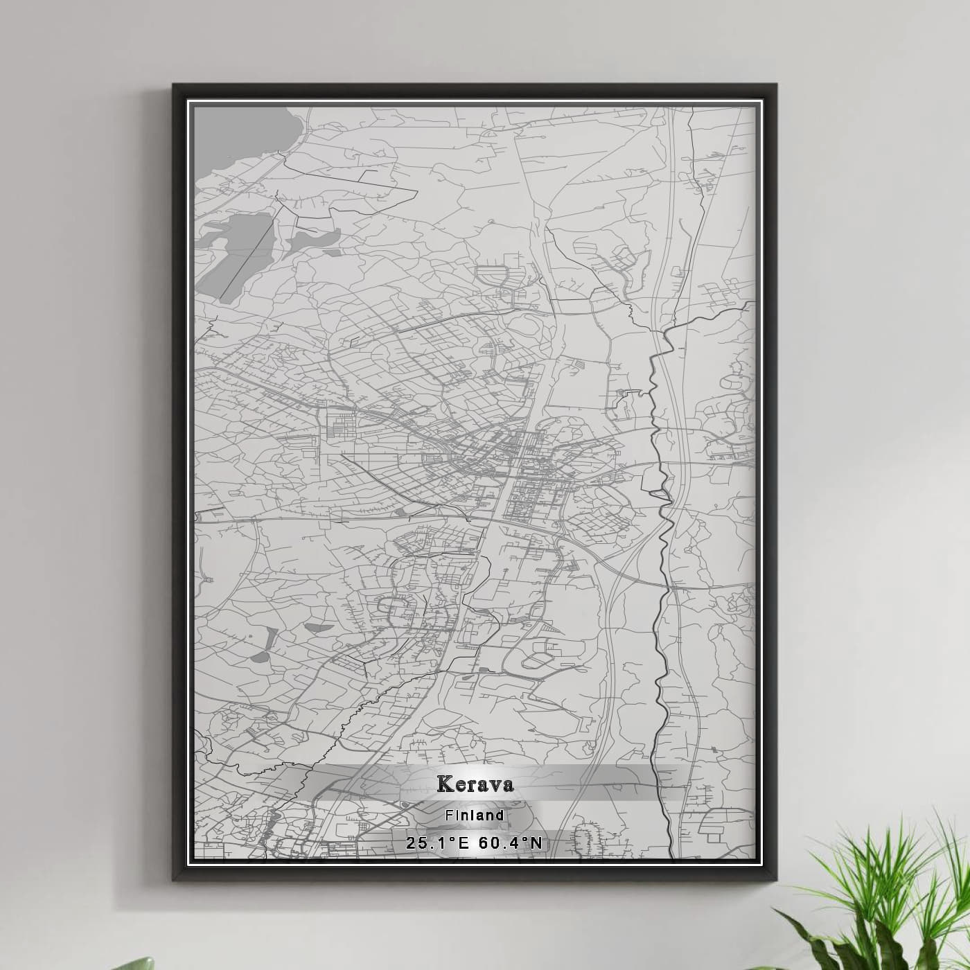 ROAD MAP OF KERAVA, FINLAND BY MAPBAKES