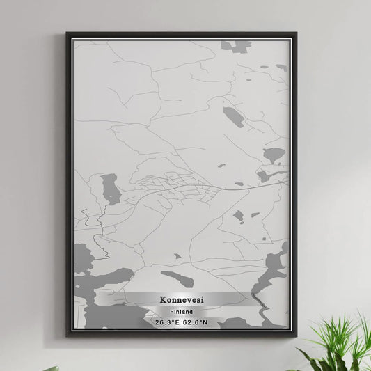 ROAD MAP OF KONNEVESI, FINLAND BY MAPBAKES