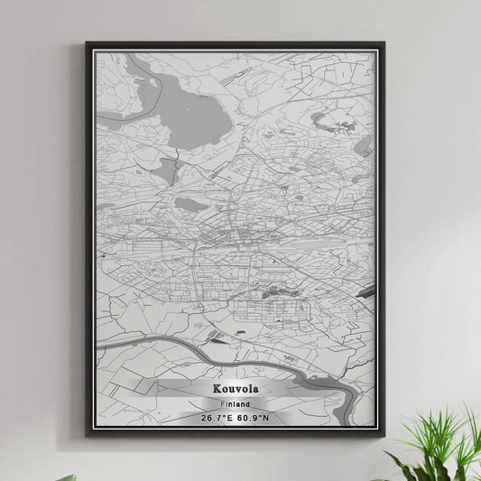 ROAD MAP OF KOUVOLA, FINLAND BY MAPBAKES