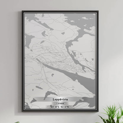 ROAD MAP OF LEPPÄVIRTA, FINLAND BY MAPBAKES