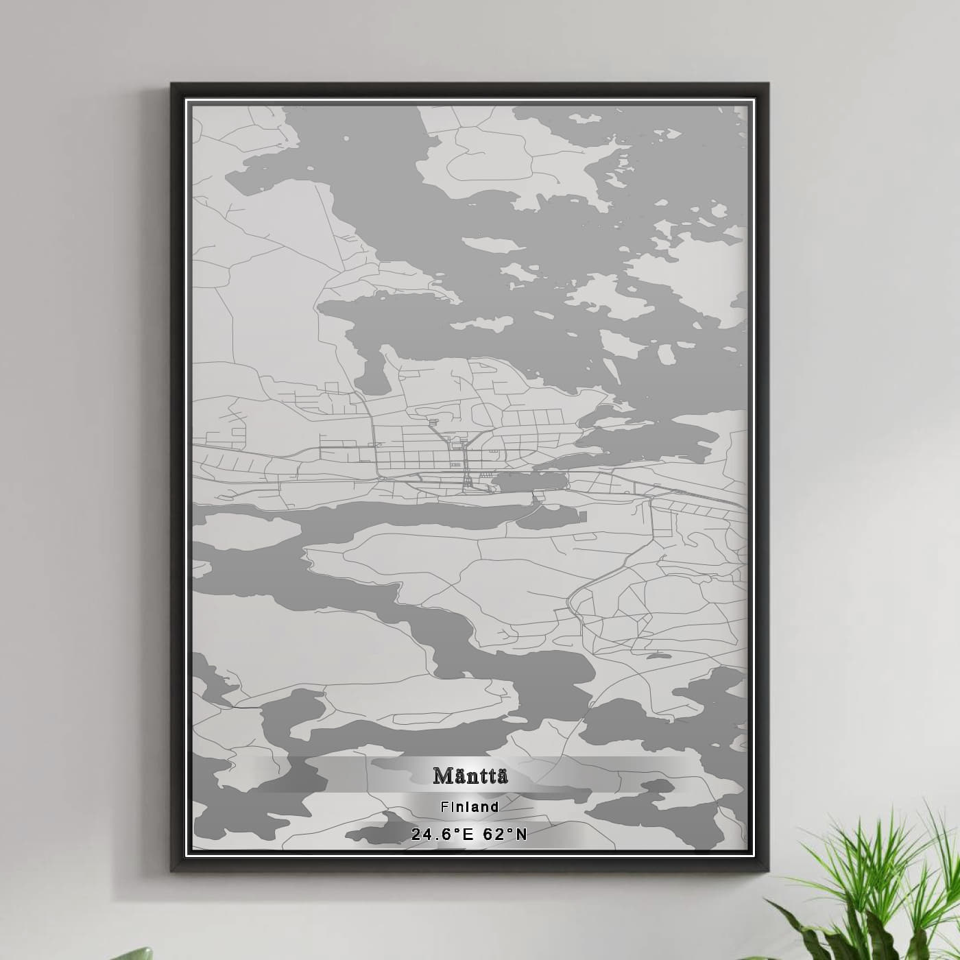 ROAD MAP OF MÄNTTÄ, FINLAND BY MAPBAKES