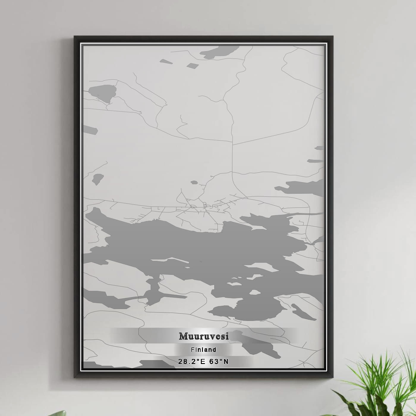 ROAD MAP OF MUURUVESI, FINLAND BY MAPBAKES