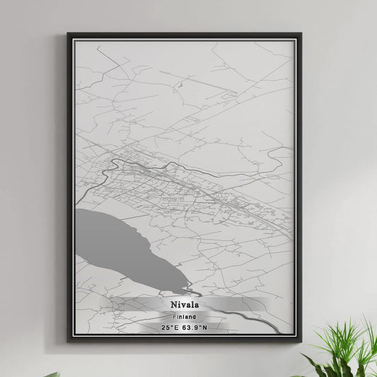 ROAD MAP OF NIVALA, FINLAND BY MAPBAKES