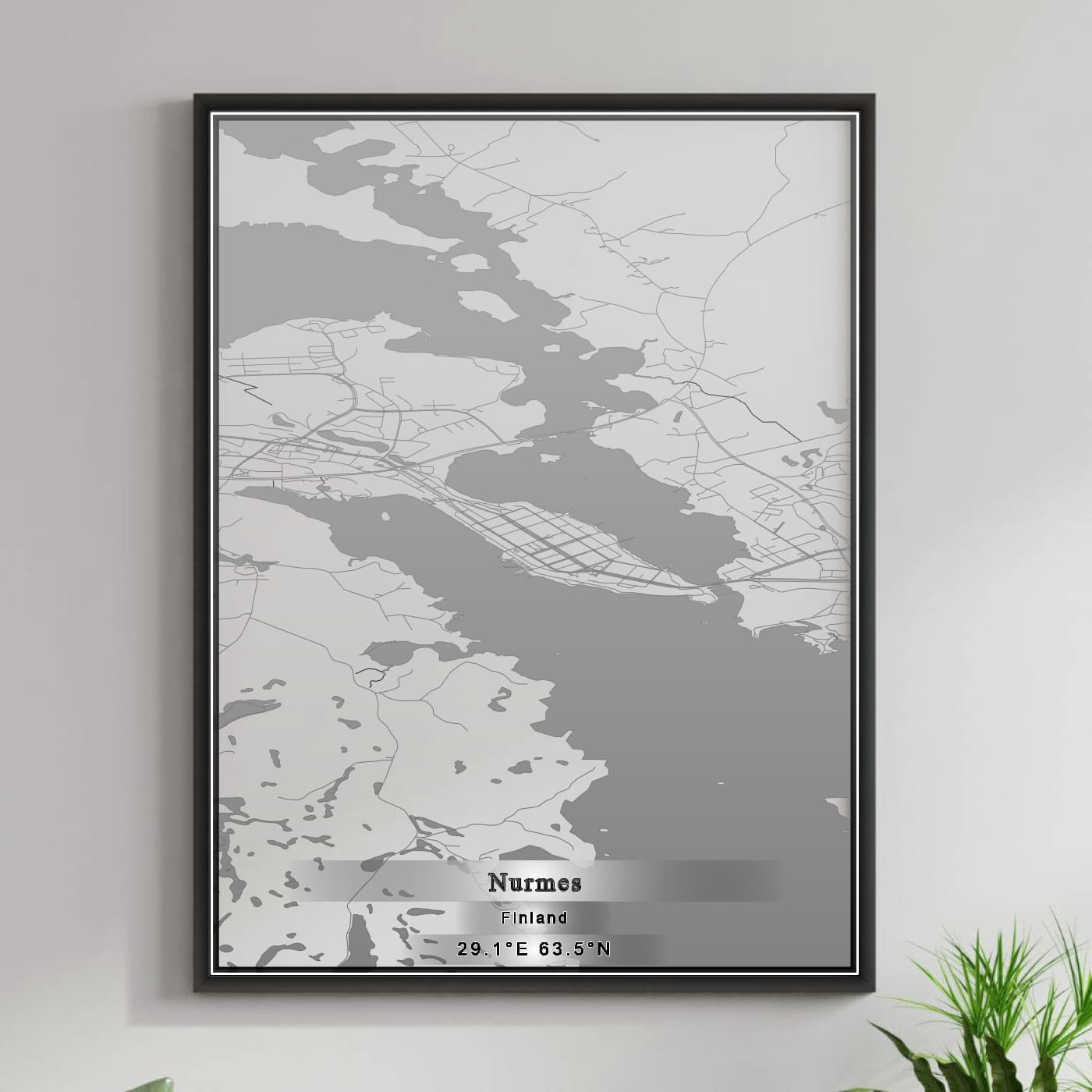 ROAD MAP OF NURMES, FINLAND BY MAPBAKES