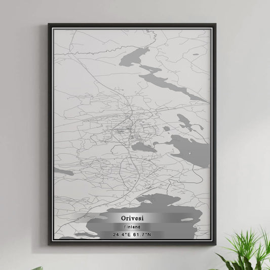 ROAD MAP OF ORIVESI, FINLAND BY MAPBAKES