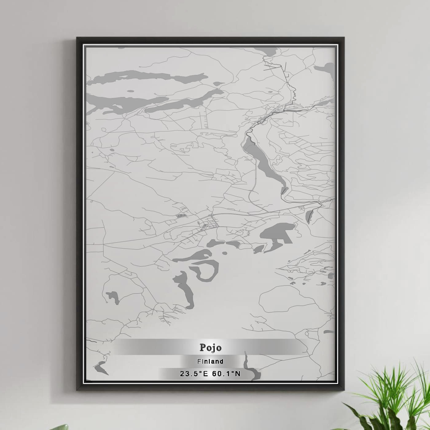 ROAD MAP OF POJO, FINLAND BY MAPBAKES