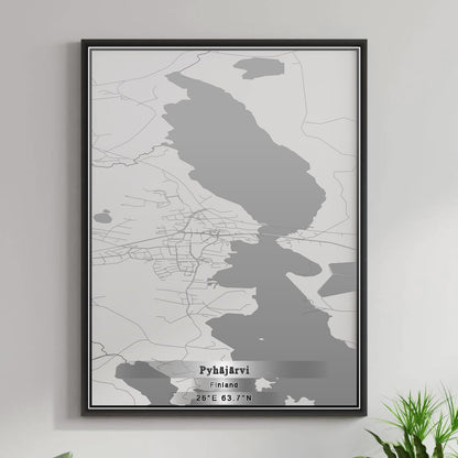 ROAD MAP OF PYHÄJÄRVI, FINLAND BY MAPBAKES