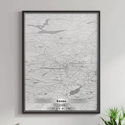 ROAD MAP OF RAUMA, FINLAND BY MAPBAKES