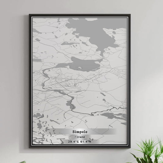 ROAD MAP OF SIMPELE, FINLAND BY MAPBAKES