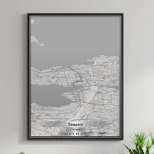 ROAD MAP OF TAMPERE, FINLAND BY MAPBAKES