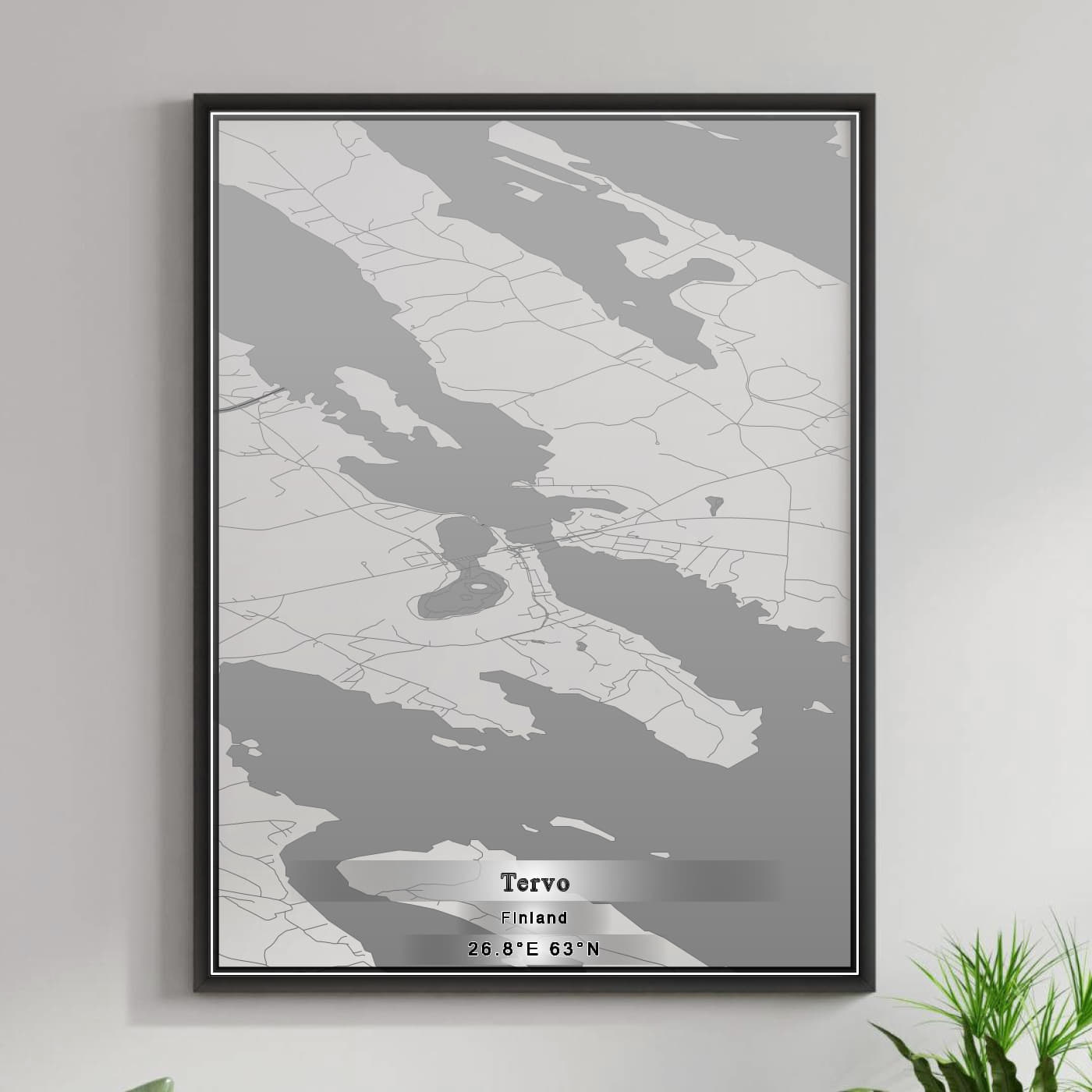 ROAD MAP OF TERVO, FINLAND BY MAPBAKES