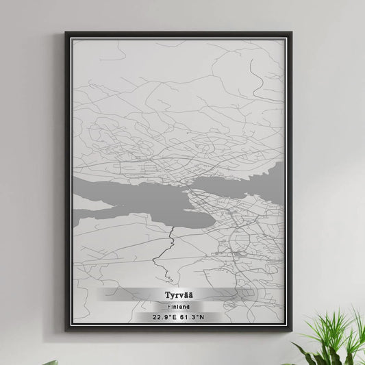 ROAD MAP OF TYRVÄÄ, FINLAND BY MAPBAKES