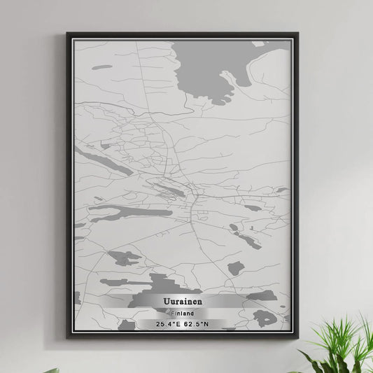 ROAD MAP OF UURAINEN, FINLAND BY MAPBAKES