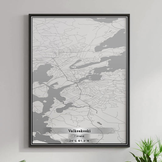 ROAD MAP OF VALKEAKOSKI, FINLAND BY MAPBAKES