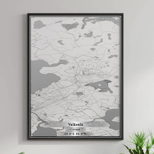 ROAD MAP OF VALKEALA, FINLAND BY MAPBAKES