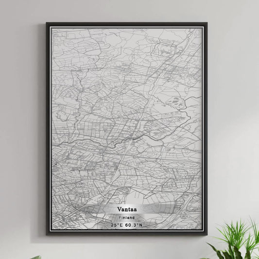 ROAD MAP OF VANTAA, FINLAND BY MAPBAKES