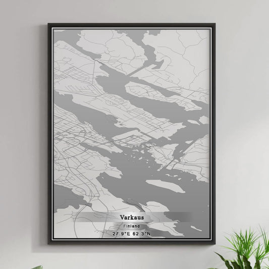 ROAD MAP OF VARKAUS, FINLAND BY MAPBAKES