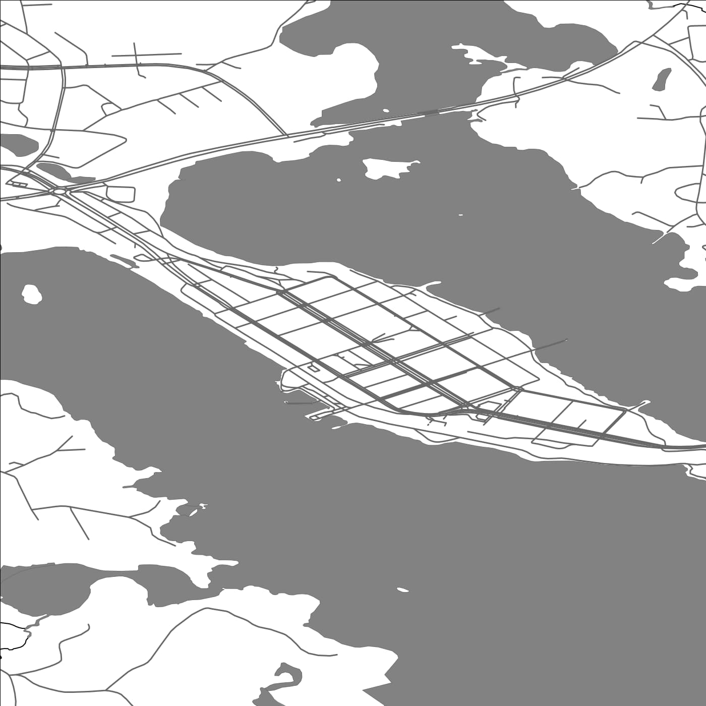 ROAD MAP OF NURMES, FINLAND BY MAPBAKES