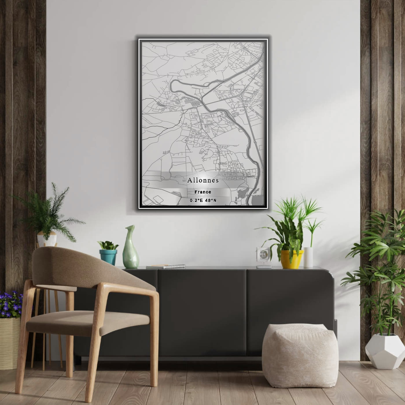 ROAD MAP OF ALLONNES, FRANCE BY MAPBAKES