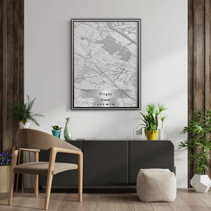 ROAD MAP OF GRIGNY, FRANCE BY MAPBAKES