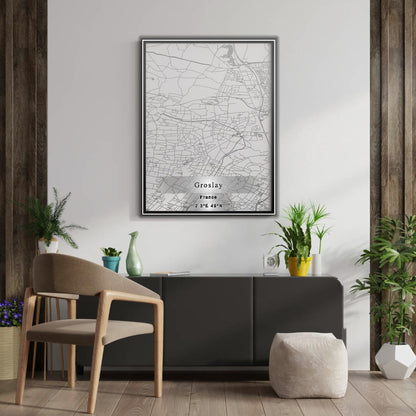 ROAD MAP OF GROSLAY, FRANCE BY MAPBAKES