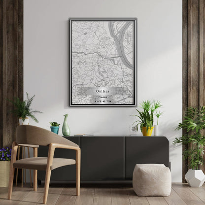 ROAD MAP OF OULLINS, FRANCE BY MAPBAKES