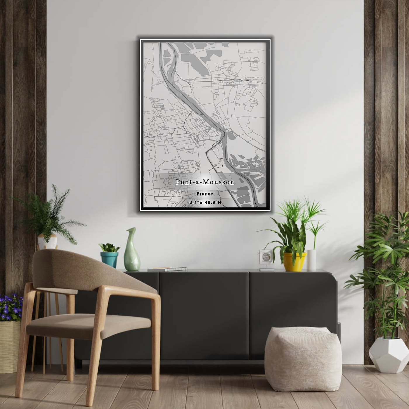 ROAD MAP OF PONT-A-MOUSSON, FRANCE BY MAPBAKES