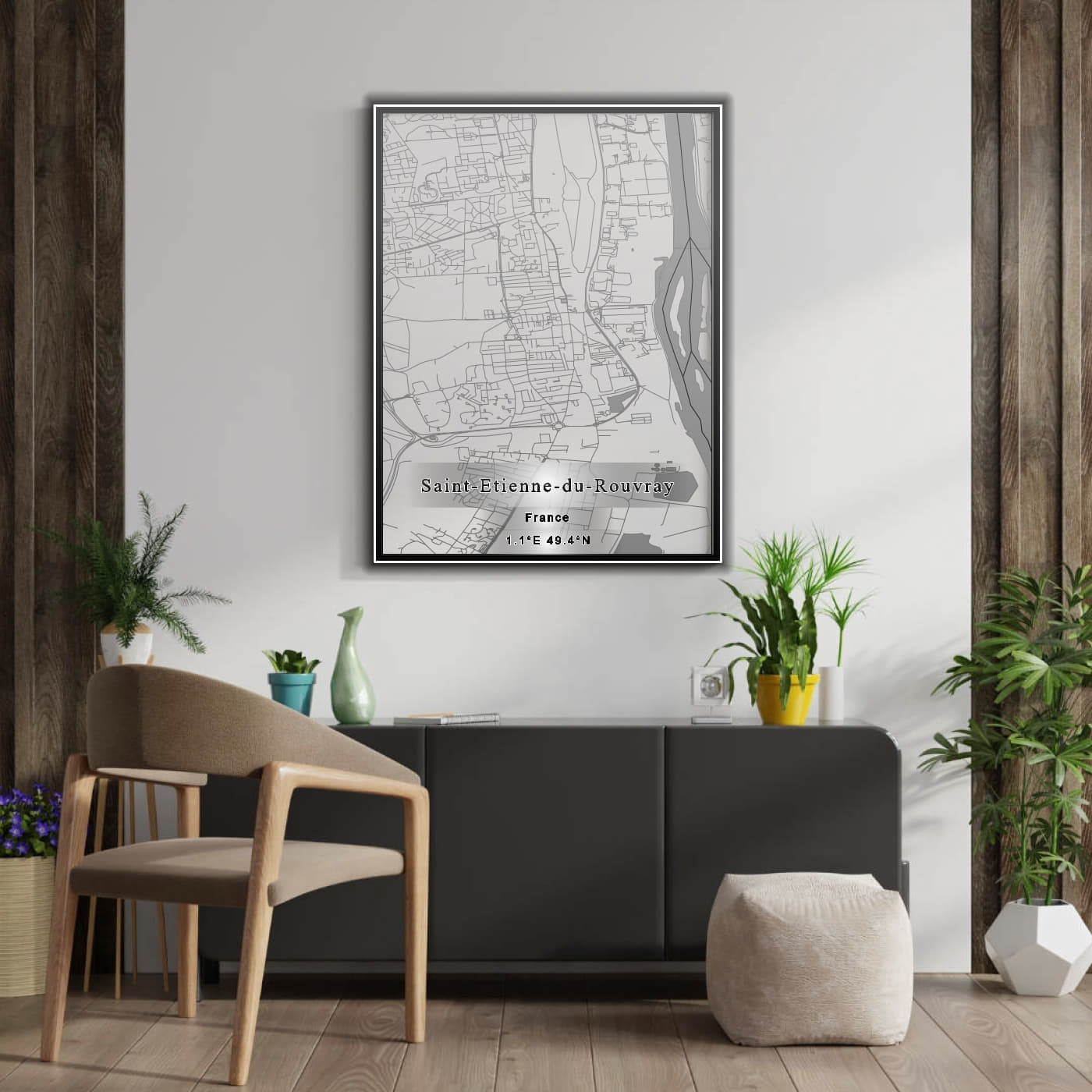 ROAD MAP OF SAINT-ETIENNE-DU-ROUVRAY, FRANCE BY MAPBAKES