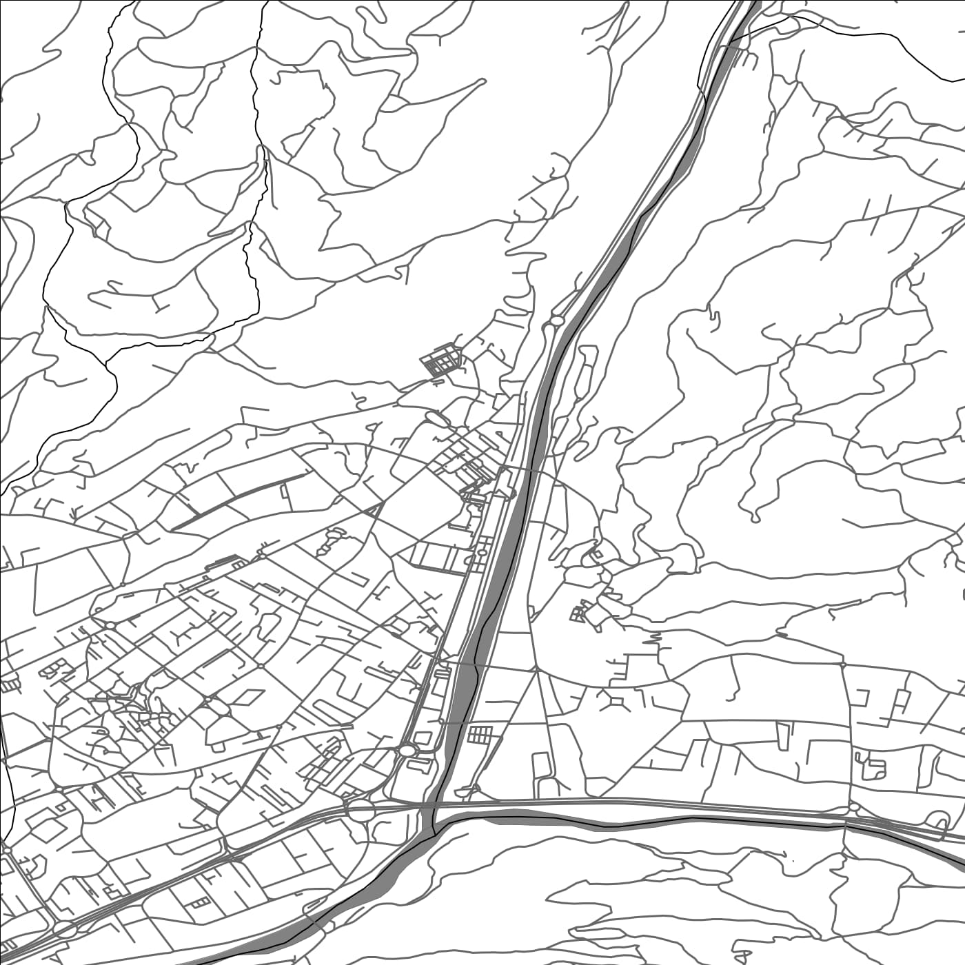 ROAD MAP OF ALBERTVILLE, FRANCE BY MAPBAKES