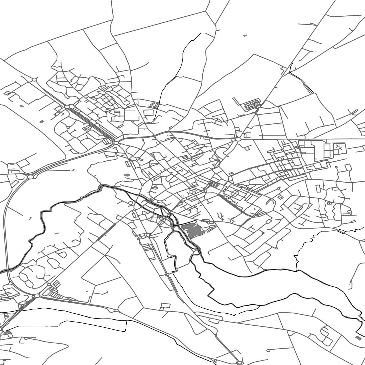 ROAD MAP OF ARGENTAN, FRANCE BY MAPBAKES