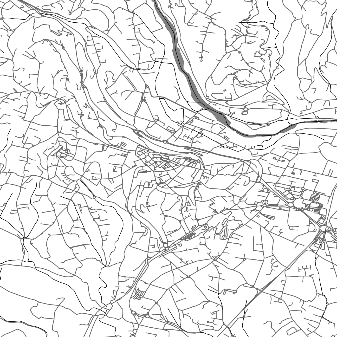 ROAD MAP OF AUBENAS, FRANCE BY MAPBAKES