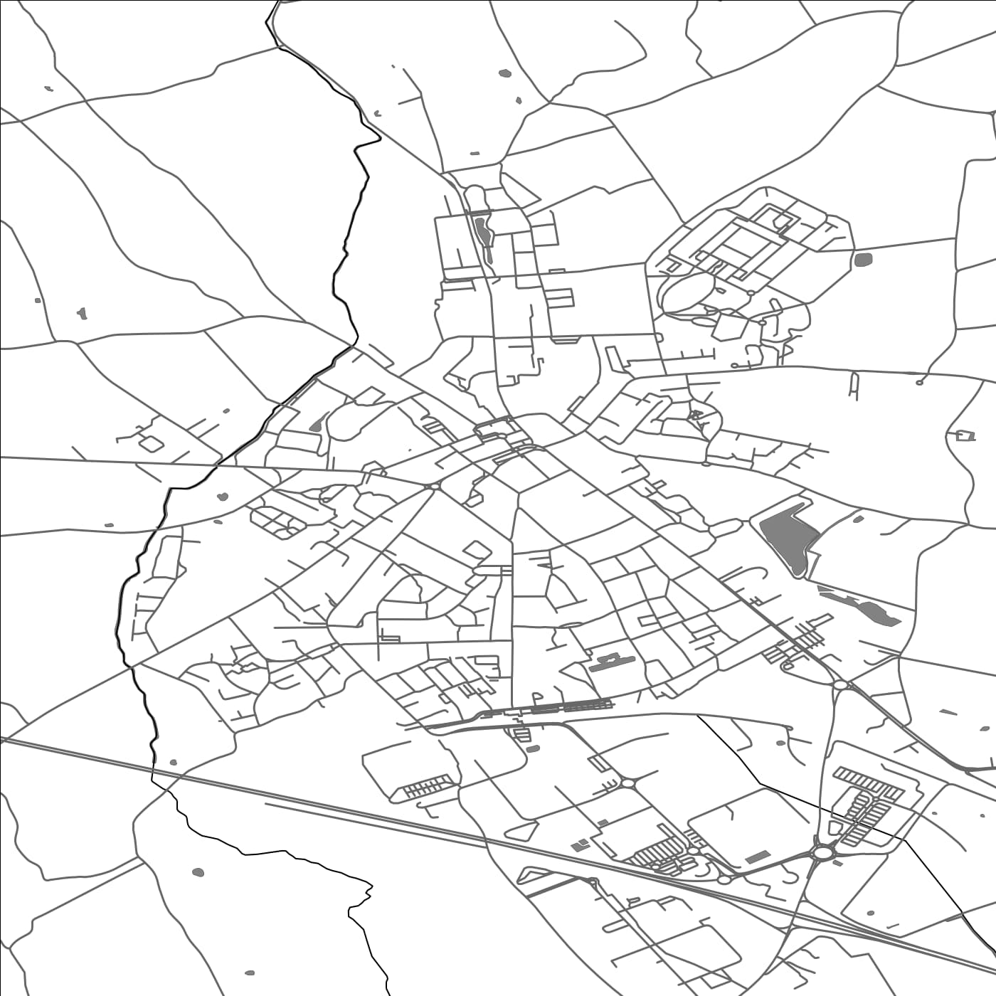 ROAD MAP OF BAILLEUL, FRANCE BY MAPBAKES