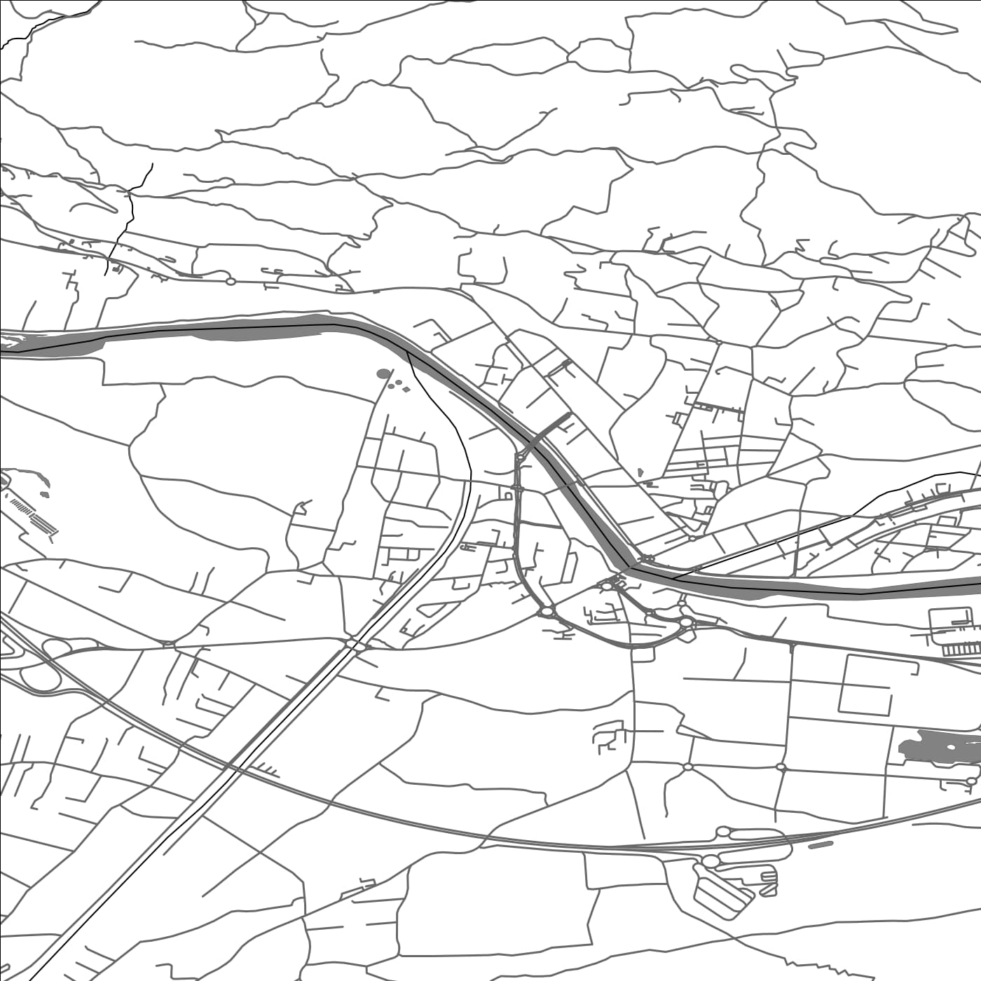 ROAD MAP OF BONNEVILLE, FRANCE BY MAPBAKES