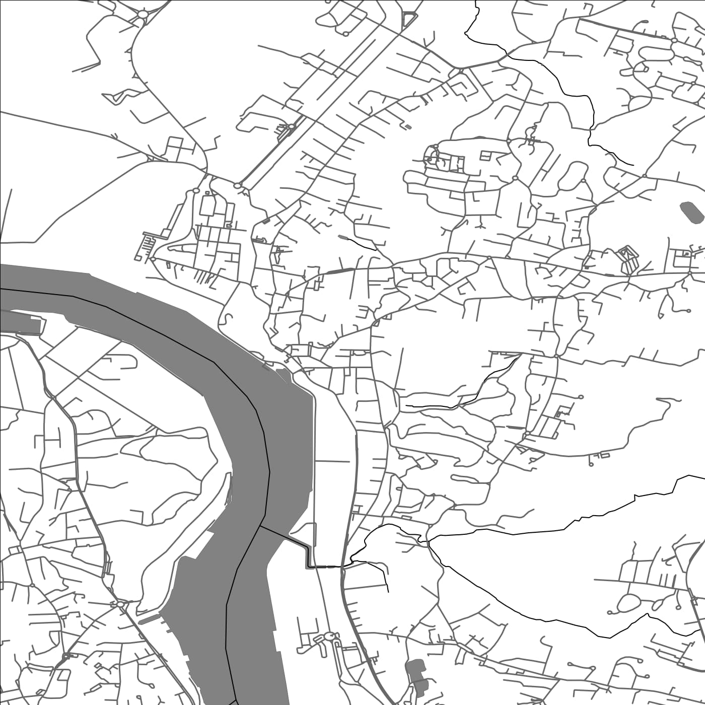 ROAD MAP OF BOUCAU, FRANCE BY MAPBAKES