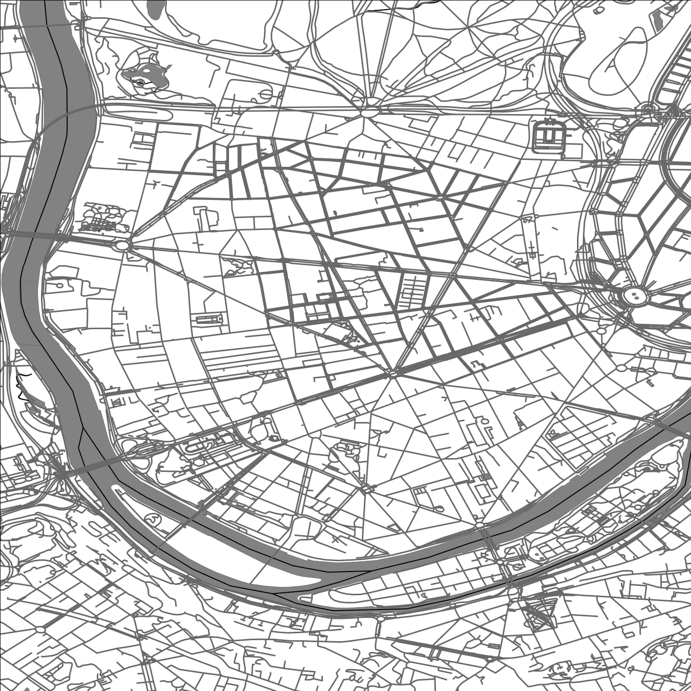 ROAD MAP OF BOULOGNE-BILLANCOURT, FRANCE BY MAPBAKES