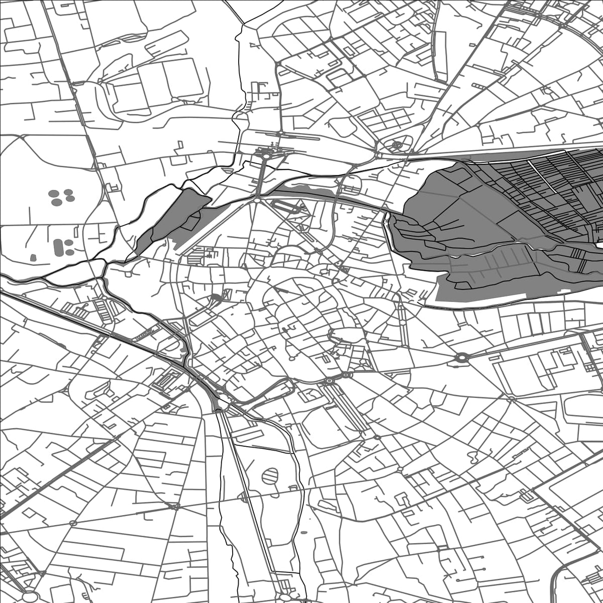 ROAD MAP OF BOURGES, FRANCE BY MAPBAKES
