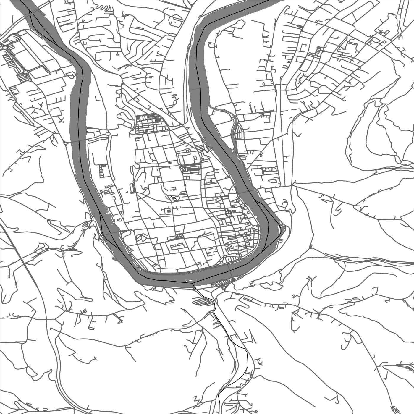 ROAD MAP OF CAHORS, FRANCE BY MAPBAKES