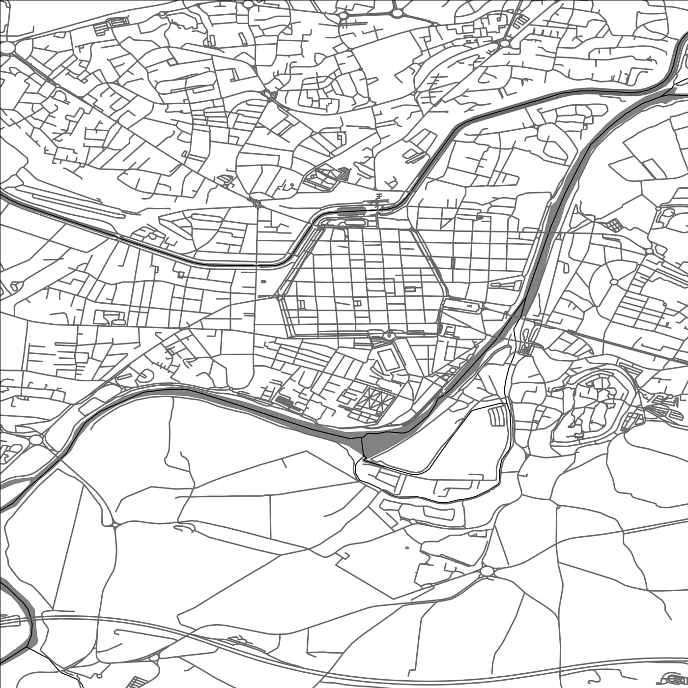 ROAD MAP OF CARCASSONNE, FRANCE BY MAPBAKES