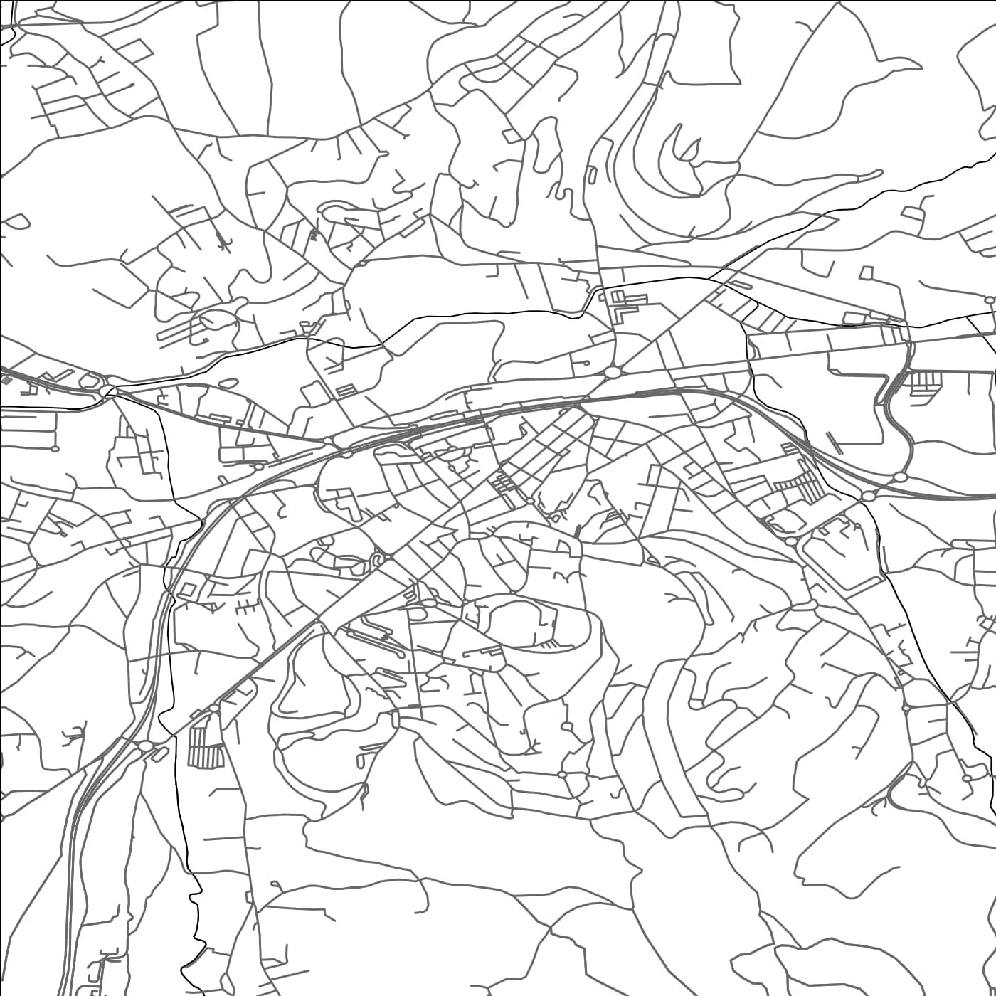 ROAD MAP OF FIRMINY, FRANCE BY MAPBAKES