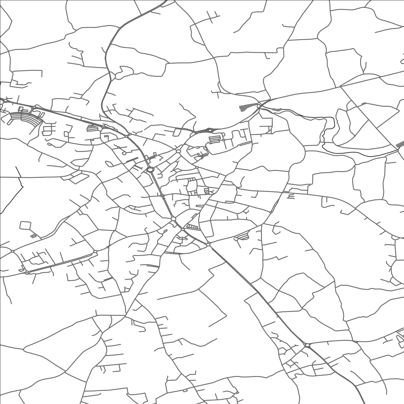 ROAD MAP OF FOUESNANT, FRANCE BY MAPBAKES