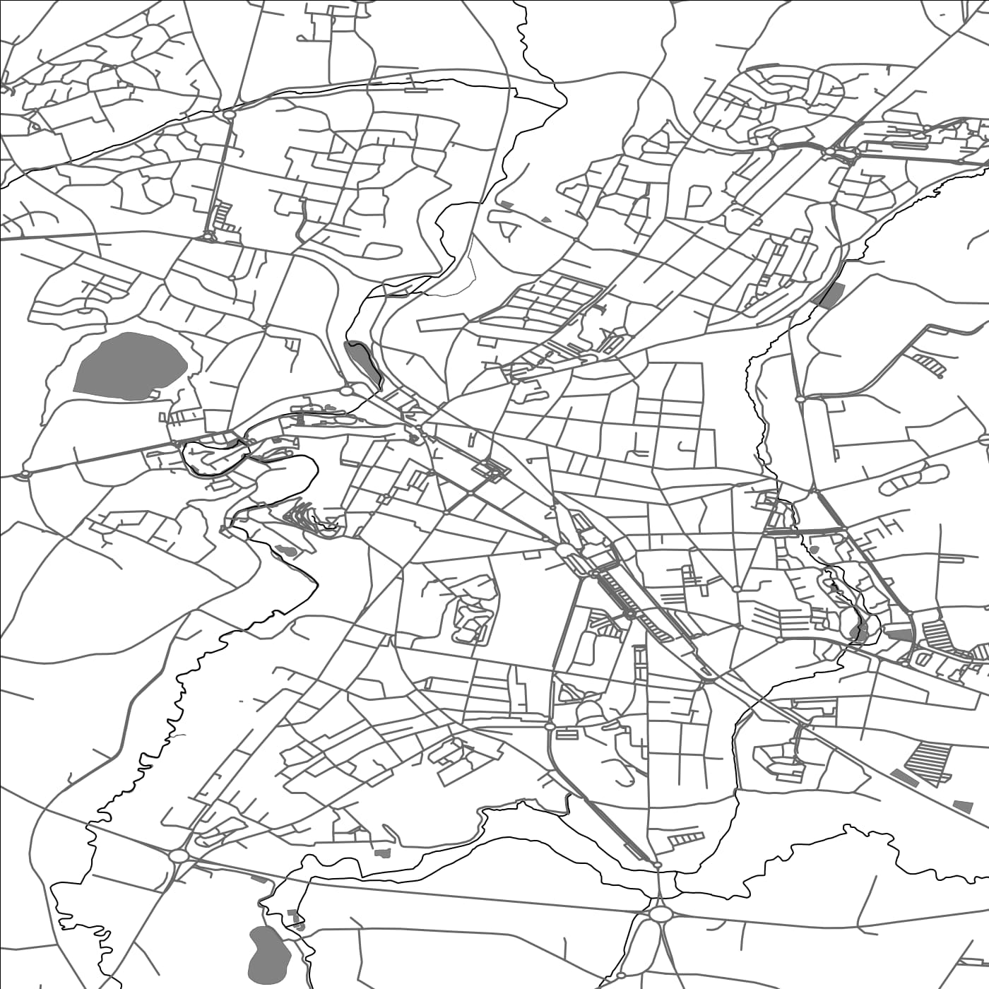 ROAD MAP OF FOUGERES, FRANCE BY MAPBAKES