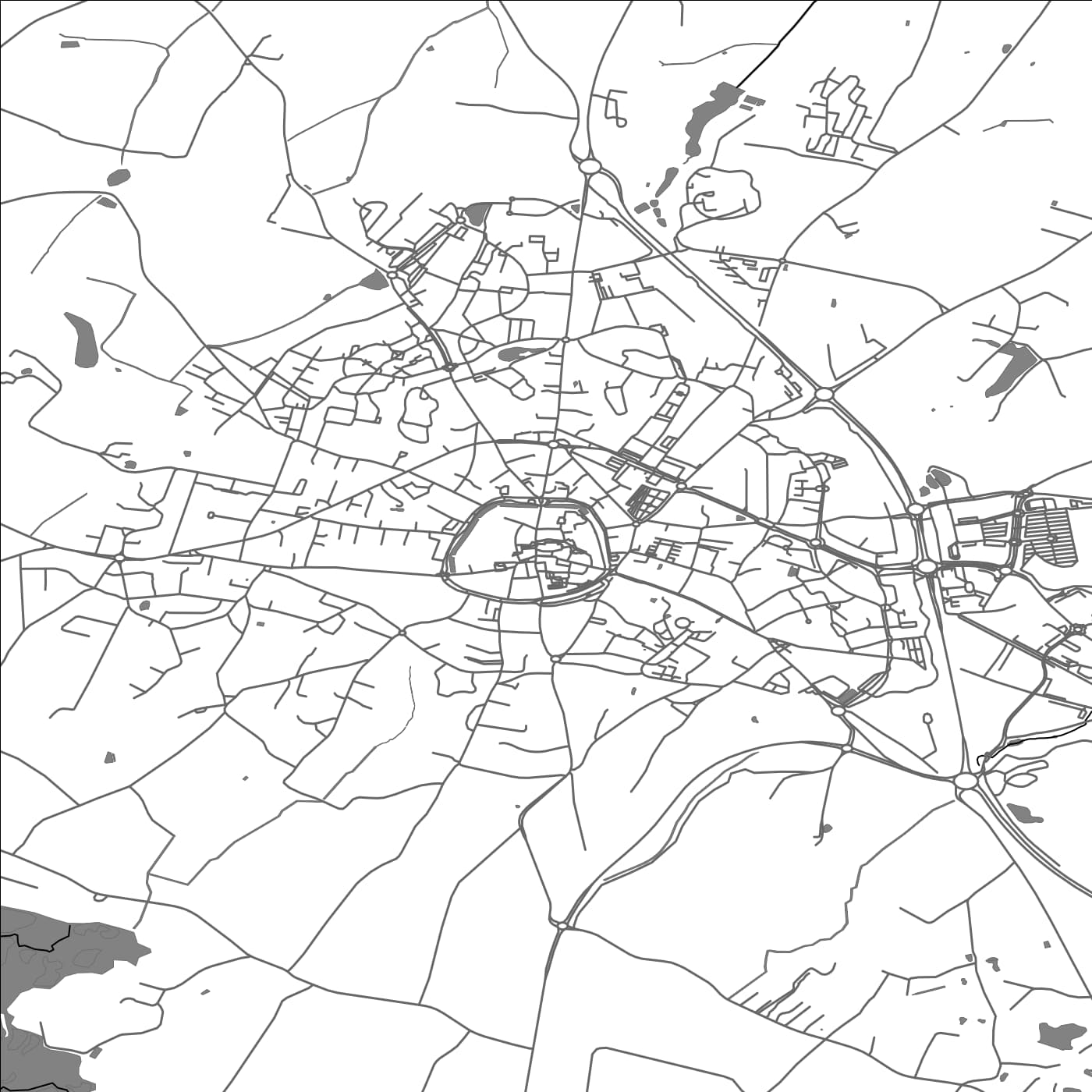 ROAD MAP OF GUERANDE, FRANCE BY MAPBAKES