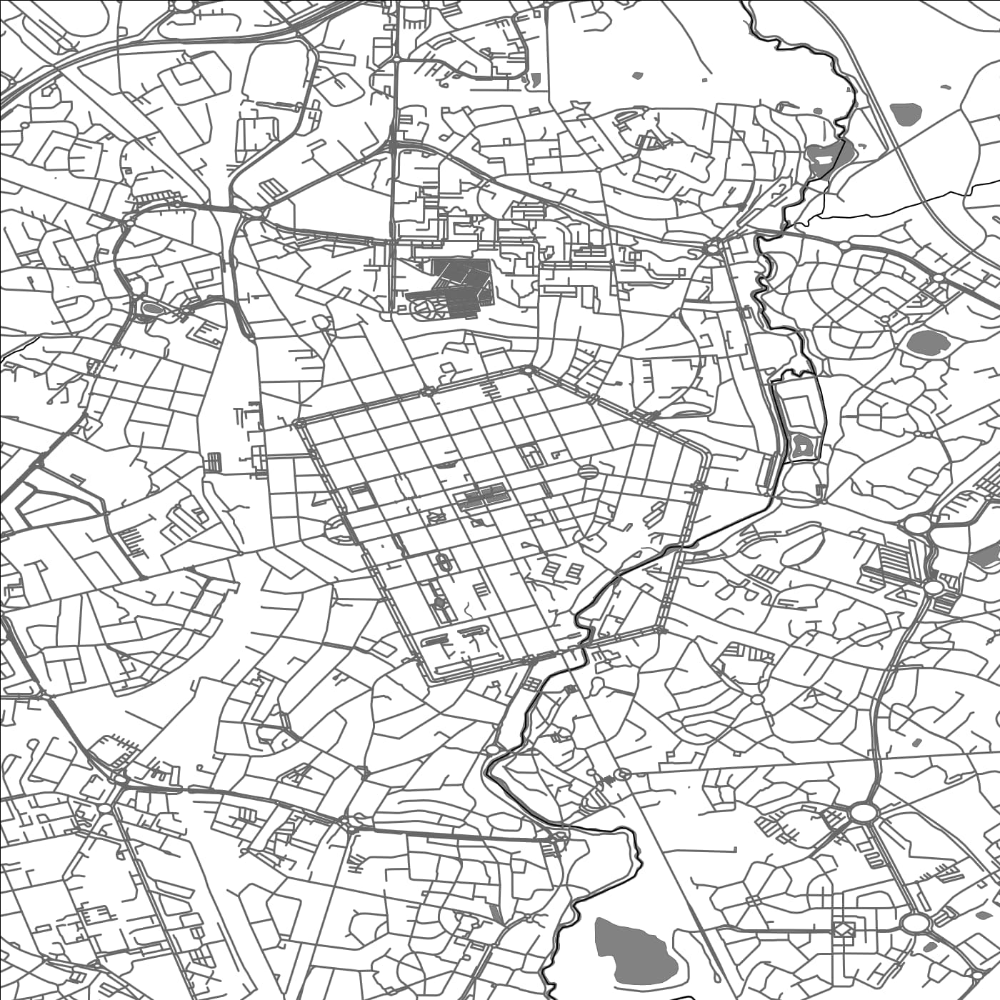 ROAD MAP OF LA ROCHE-SUR-YON, FRANCE BY MAPBAKES