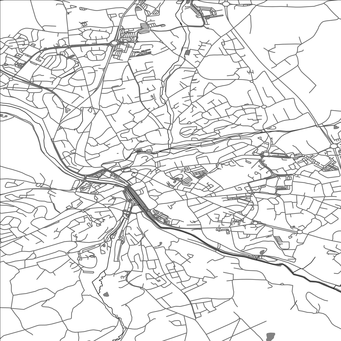 ROAD MAP OF LANNION, FRANCE BY MAPBAKES