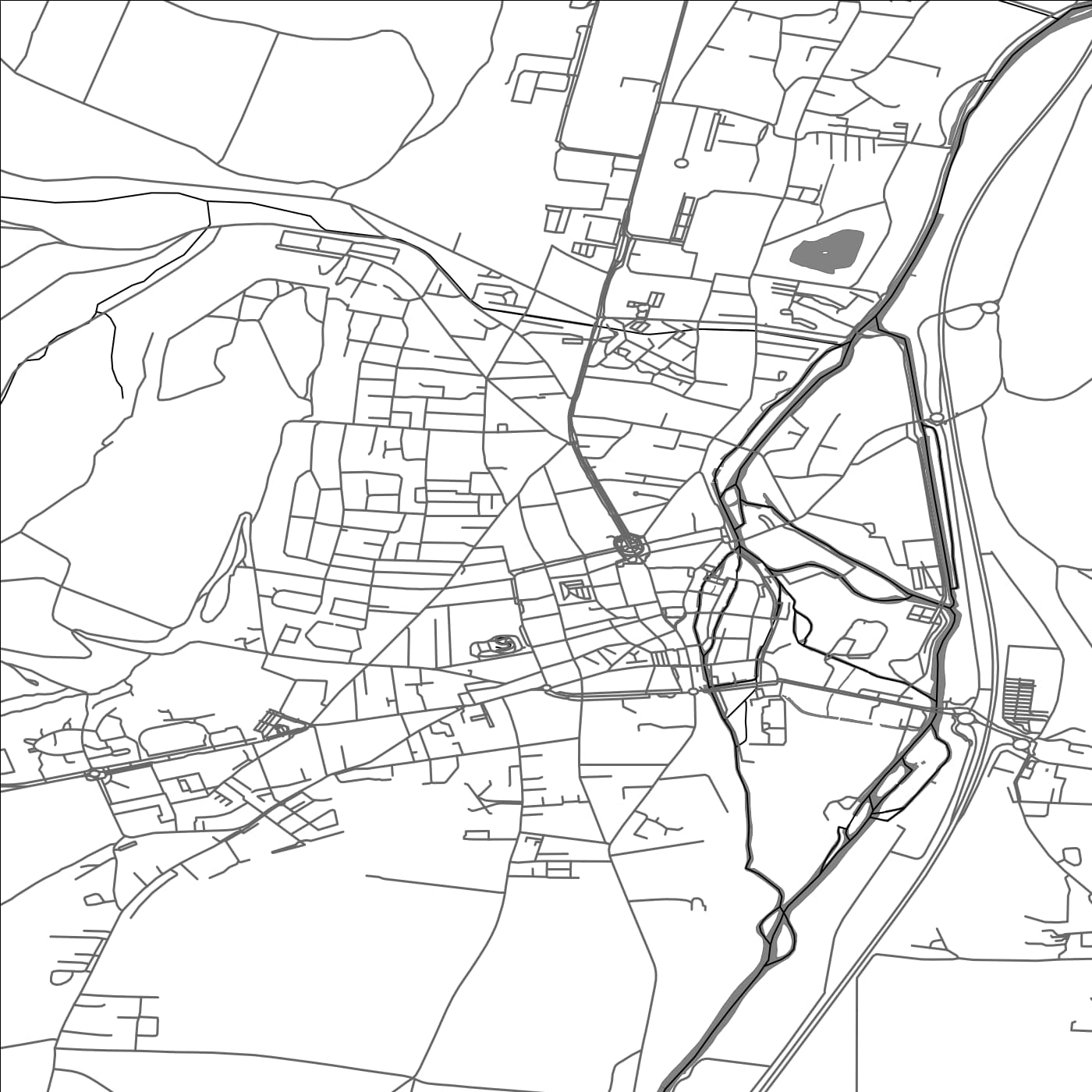 ROAD MAP OF LOUVIERS, FRANCE BY MAPBAKES