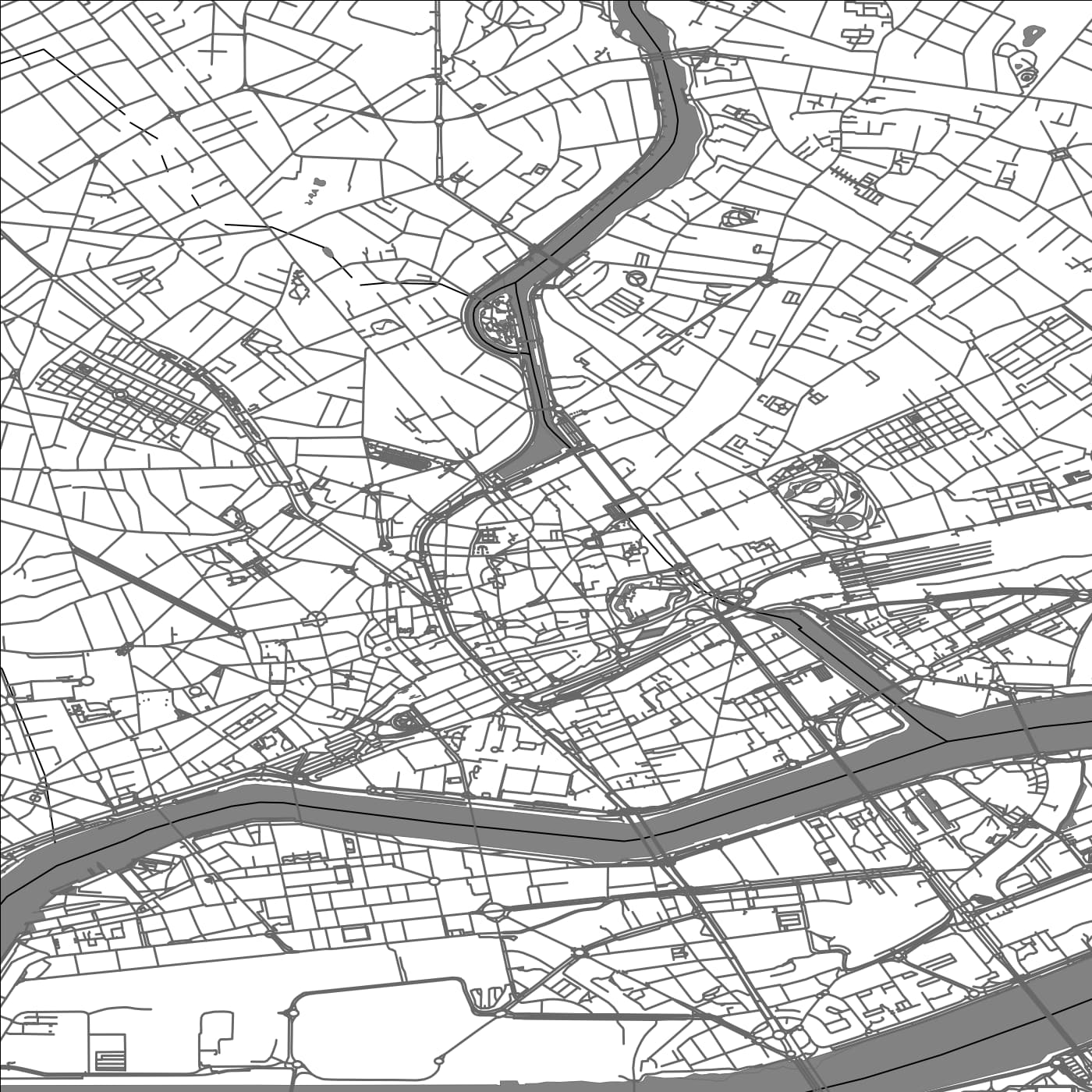 ROAD MAP OF NANTES, FRANCE BY MAPBAKES